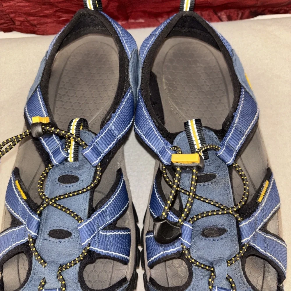 Keen Venice H2 Waterproof Hiking Sandals Women's 11 Cinch Strap Blue & Gray EUC